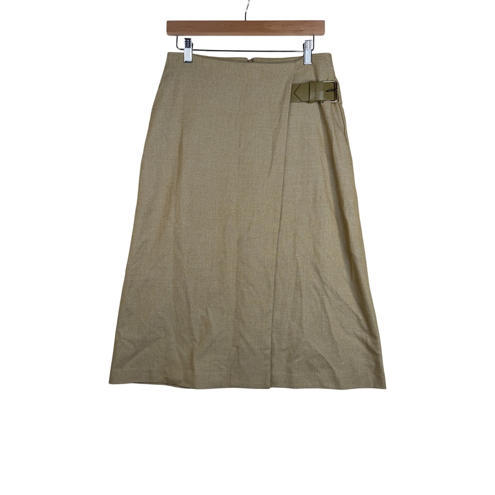 Worthington Woman's Midi Skirt with Buckle Accent size 4 Light Tan